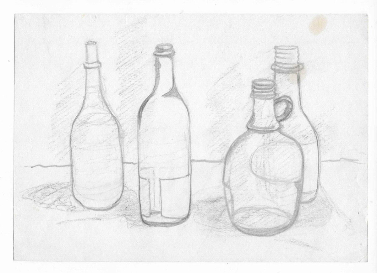 Still Life Drawing Bottles