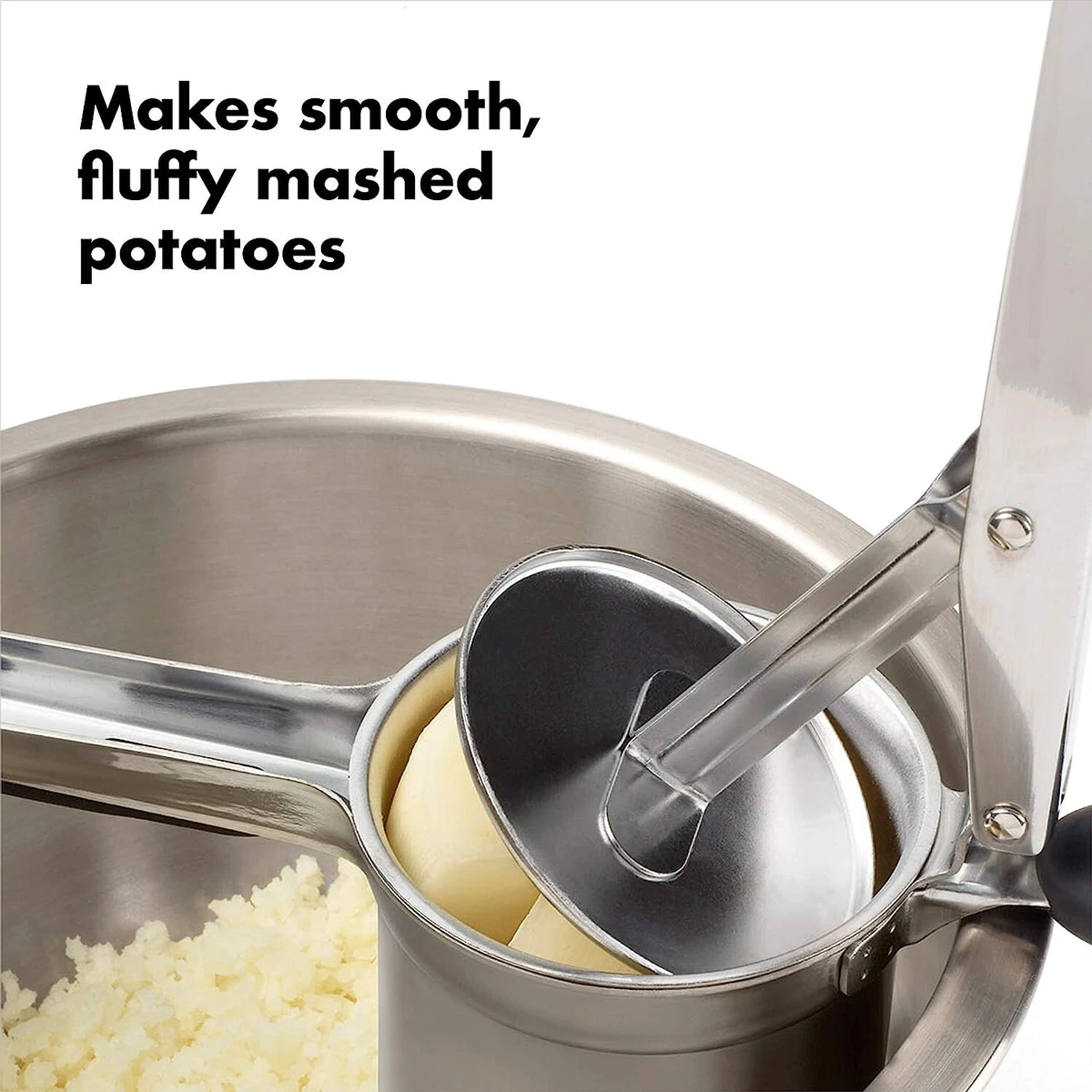 Stainless Steel Potato Masher & Ricer with Handle - Ideal for