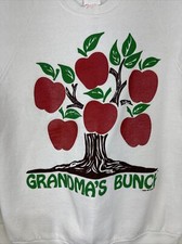 Vintage 80s Apple Tree Grandma Sweatshirt White Medium Made in USA Graphic