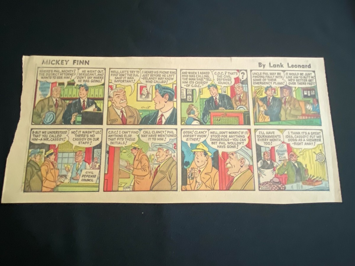 08 MICKEY FINN by Lank Leonard Lot of 11 Sunday Third Page Comic