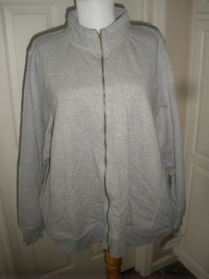 New Women's Zip-up Sweatshirt Gray Sagharbor 1X (96)