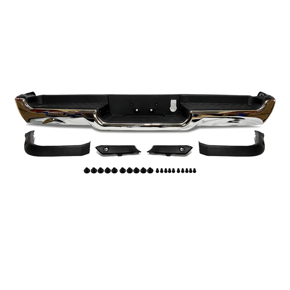 NEW Complete Chrome Rear Bumper Assembly For RAM 1500 2019-2023 Dual Exhaust Foto 2 de 4