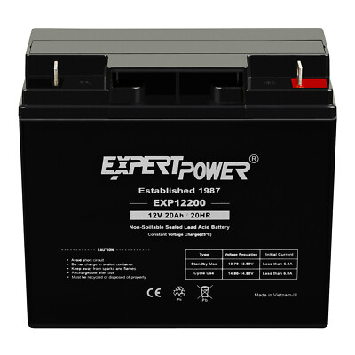 ExpertPower - 12Volt 20Amp AGM SLA Universal Battery Replaces 20Ah 22Ah