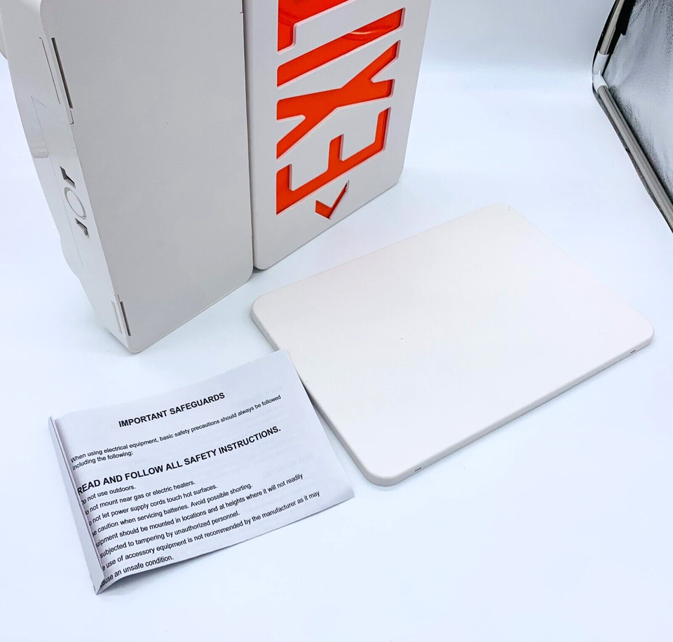 SRB TECHNOLOGIES DUAL FACE, LED EXIT/INCANDESCANT EMERGENCY LIGHT COMBO