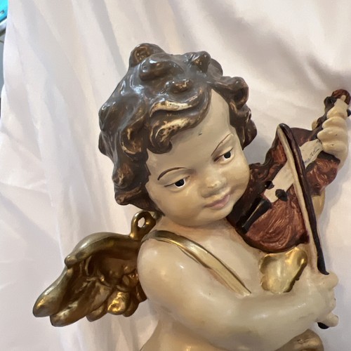 Angel Baroque Style Violin Player Gold Vintage Christmas Decor - Picture 6 of 10
