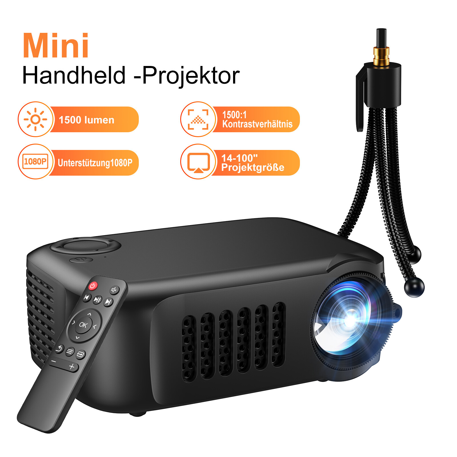 Mini proyector proyector proyector multimedia LCD Full HD 1080P cine de bolsillo cine en casa HDMI USB