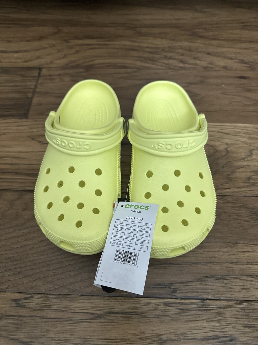 NEW! Crocs Classic Clog US W7 M5 10001-75U Yellow Neon | eBay display picture 3