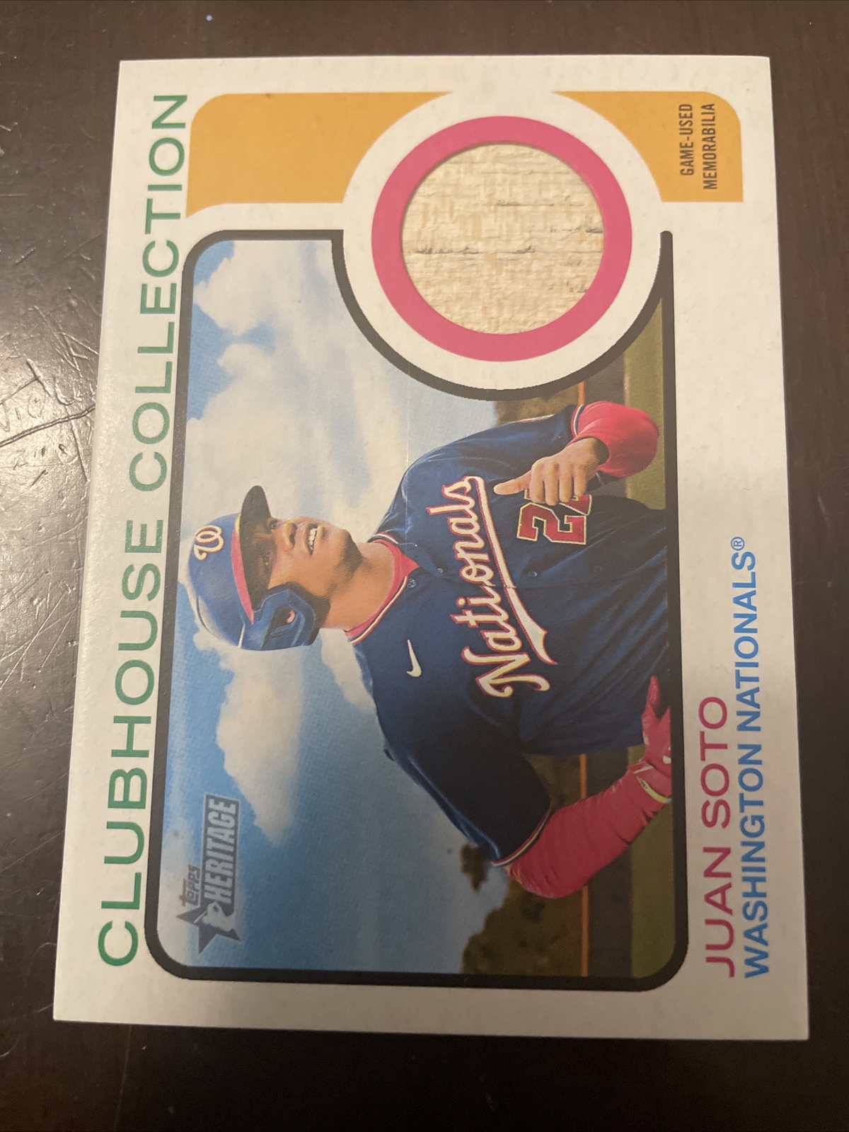 Juan Soto 2022 Topps Heritage High Number ClubHouse Collection Relic Bat #CCR-JS