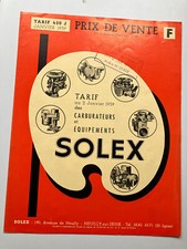 Foglio carburatore Solex del 1959 in francese