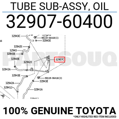 3290760400 Genuine Toyota TUBE SUB-ASSY, OIL 32907-60400 | eBay