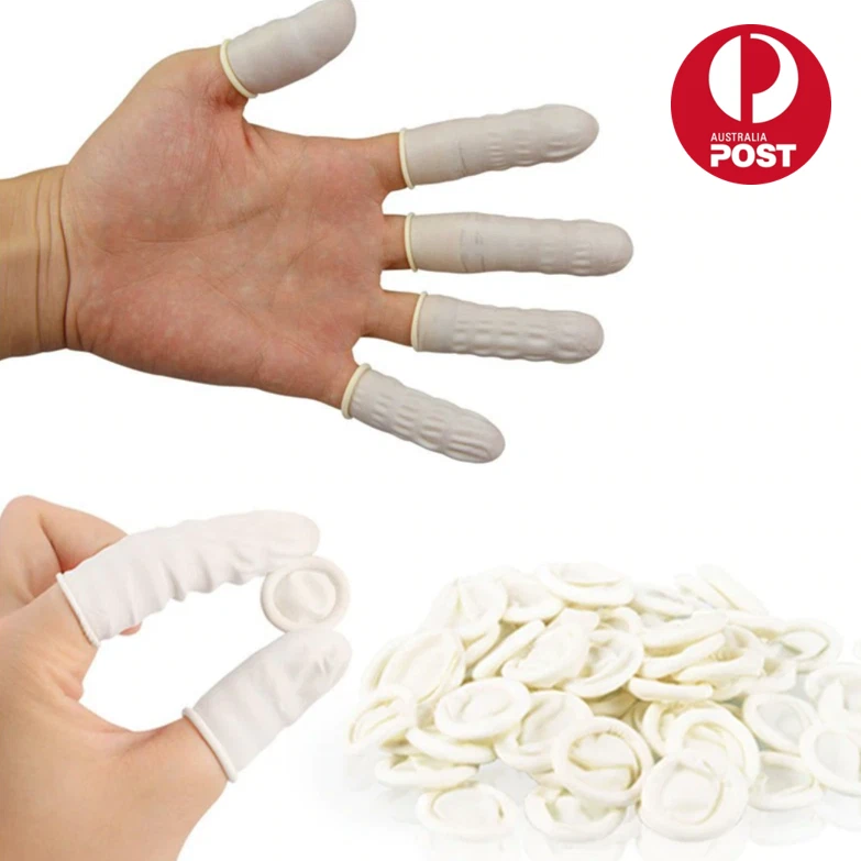 200-800PCS Finger Cots Latex Rubber Sets Fingertips Protector Gloves  Disposal AU