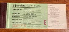 Vintage Rare 1974 Disneyland E-Ticket in Booklet