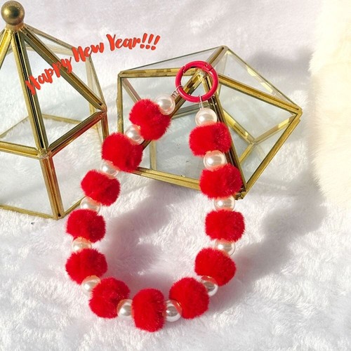 Beaded Mobile Phone Strap Plush Phone Lanyard Fashion Phone Charm Rope - Photo 14 sur 22