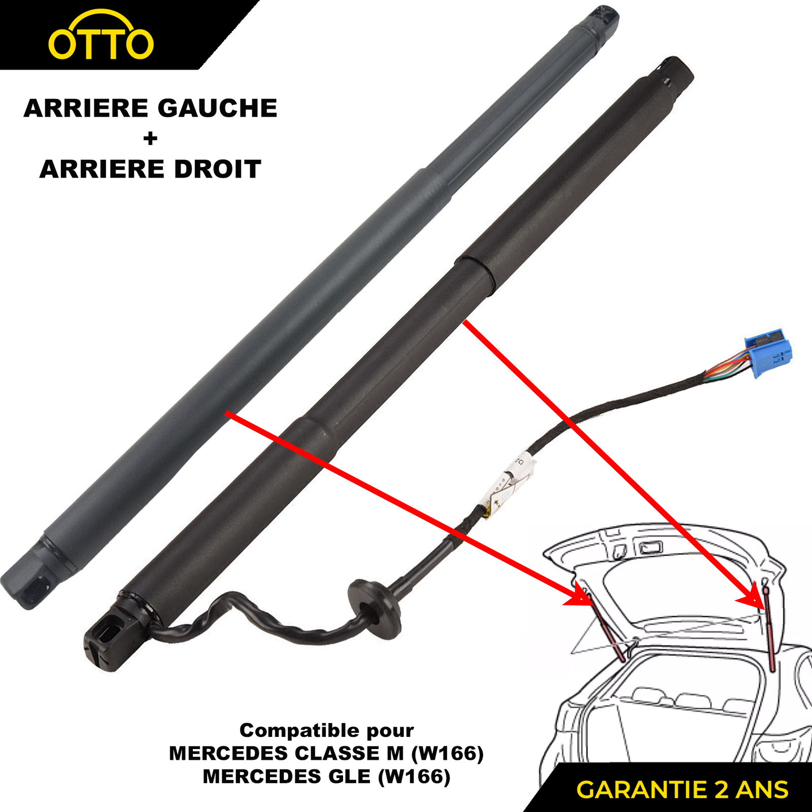 Vérin de coffre Mercedes GLE pour un chargement facile du coffre Classe M W166