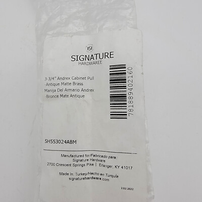 Signature Hardware Andrex 3-3/4 In CTC Pull Antique Brass | 462358 | SH553024ABM