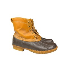 Vintage LL Bean Maine Hunting Shoe Brown Leather Snow Boots USA Made Womens 9