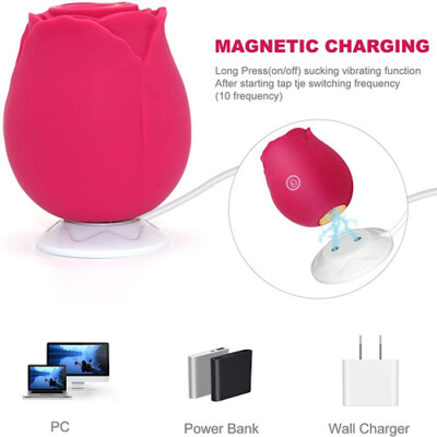 rose toys with 10 gears 🌹 Rose Vibrator 10 Gears, Clịtọrial & Nipple Sucking Tọy Rechargeable🌹