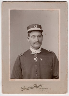 Man in Fraternal Regalia Knights of the Grand Cross c1900 Cabinet Photo