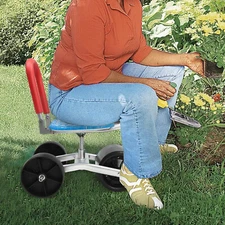 Garden Cart Rolling Stool Work Seat Cart with Wheels 360° Swivel Gardening Helpe