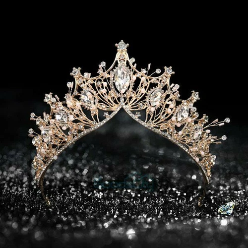 Coronas Tiaras Cristal Perla Novia Boda Corona para Mujer Princesa Tiara - Imagen 44 de 76