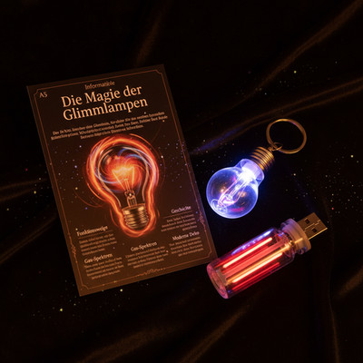 Neon Glimmlampe Vintage Rote Rose Blume deko Glühbirne Aerolux Style E27 NEU