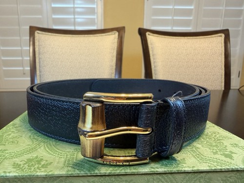 New Gucci Bamboo Logo Belt Size 48 / 120 cm Fits a Waist 44 - 48