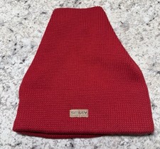 Vintage 1990s Smiley Pure Wool Knit Beanie Hat Red Made In USA Ski Snowboard EUC
