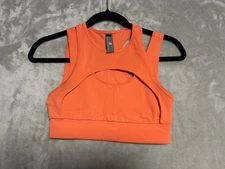 Adidas Stella McCartney Truepace High Support Neck Sports Bra XS Vibrant Orange