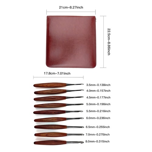 9Pcs Handle Crochet Needle for Knitting Weaving Sweater Scarf 3.5mm-8.0mm - Picture 8 of 8