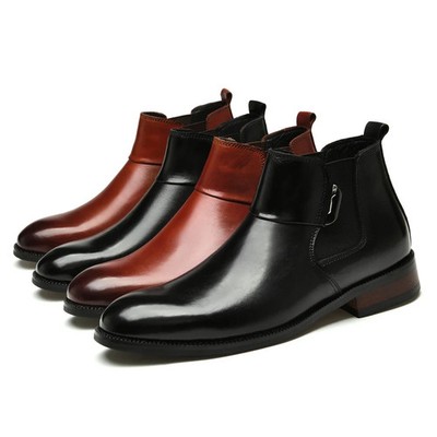 Handmade Business Ankle Boots Men Outdoor Walking High-top Leather Flats Boots