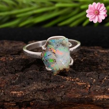 Ethiopian Opal Gemstone 925 Sterling Silver Ring Handmade Jewelry Ring For Gift
