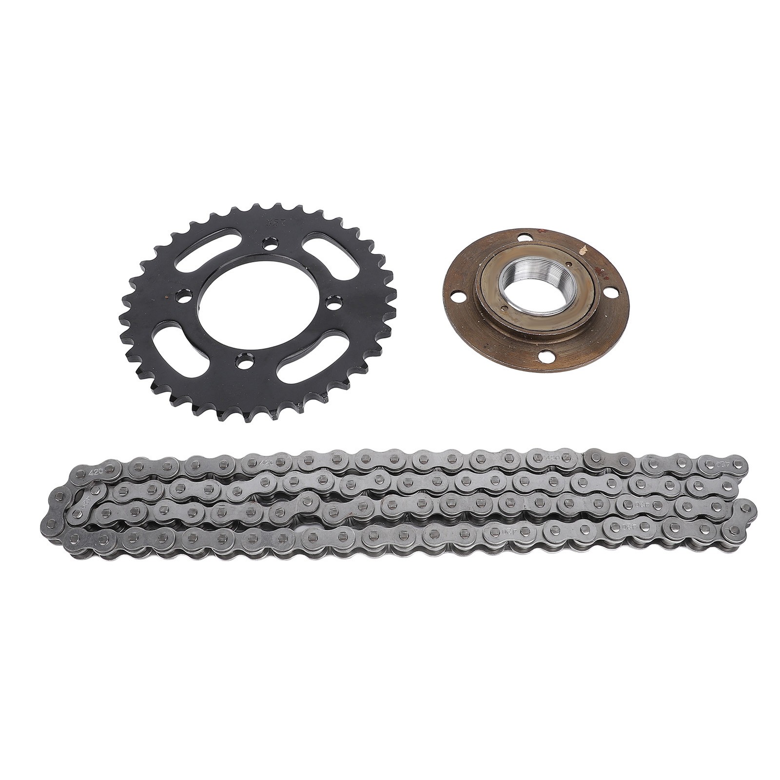 Chain Sprocket Kit Steel 420 76 Links Chain 420 35T Rear Sprocket Toothless Flyw