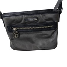 Michael Kors Kempton Nylon Crossbody Bag Dark Gray Causal Zipper Clouser Modern