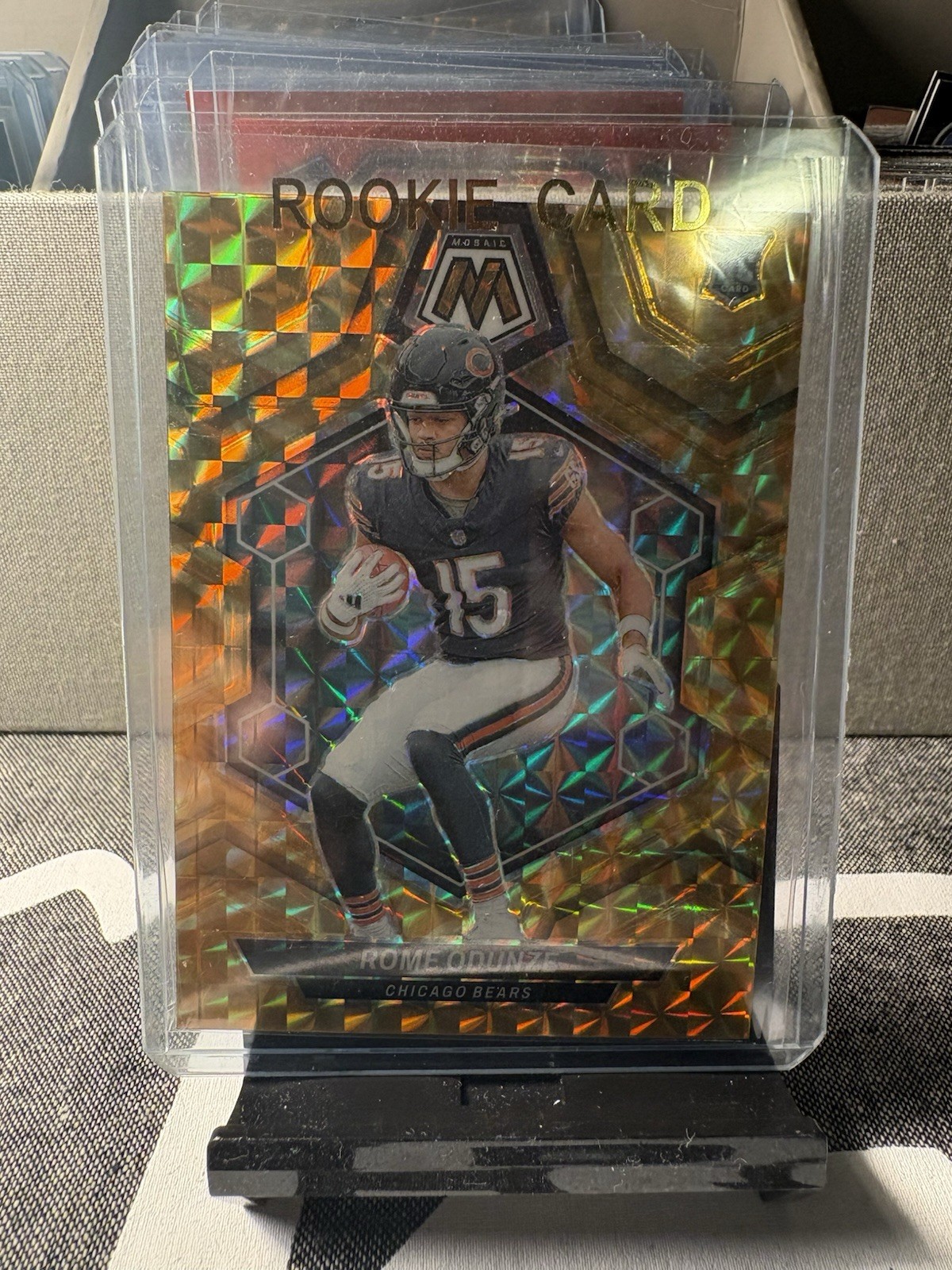 2024 Panini Mosaic - Rookies Rome Odunze #309 Reactive Yellow Mosaic Prizm (RC)