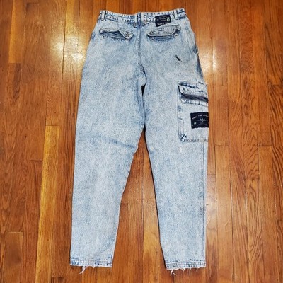 Vintage Bugle Boy Special Forces Jeans Mens 32x31 Blue Acid Wash Cargo 90s