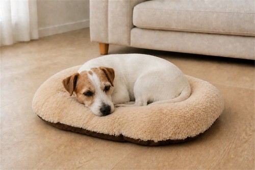 Gor Pets Nordic Suede & Faux Fur Oval Cushion Cosy Warm Puppy Dog Pillow Bedding - Afbeelding 9 van 26