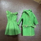 Vintage Barbie Skipper Doll Town Togs Jumper ,Green Coat, Belt