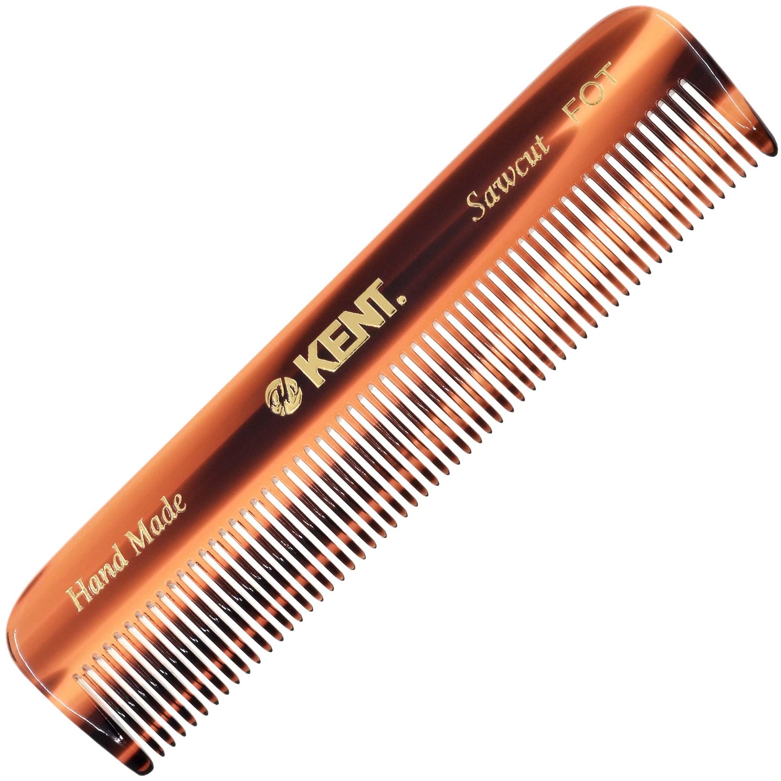 Kent A FOT Handmade Pocket Comb 112mm - Fine-Tooth 1 Count (Pack of 1), Brown