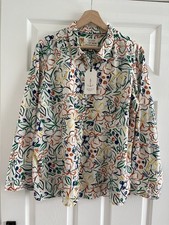 Seasalt Cornwall Painters Garden Chalk Larissa Shirt Cotton Size 16 BNWT