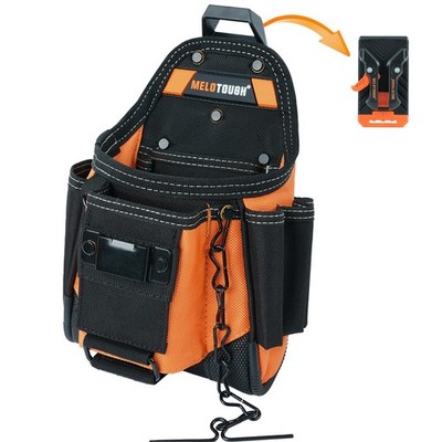 Small Electrician Tool Pouch With Belt Clip Attachment 9 Pockets Tradesman Bag