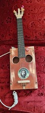 3 String Cigar Box Acoustic Guitar, Handmade, Nice Tone 19 Frets