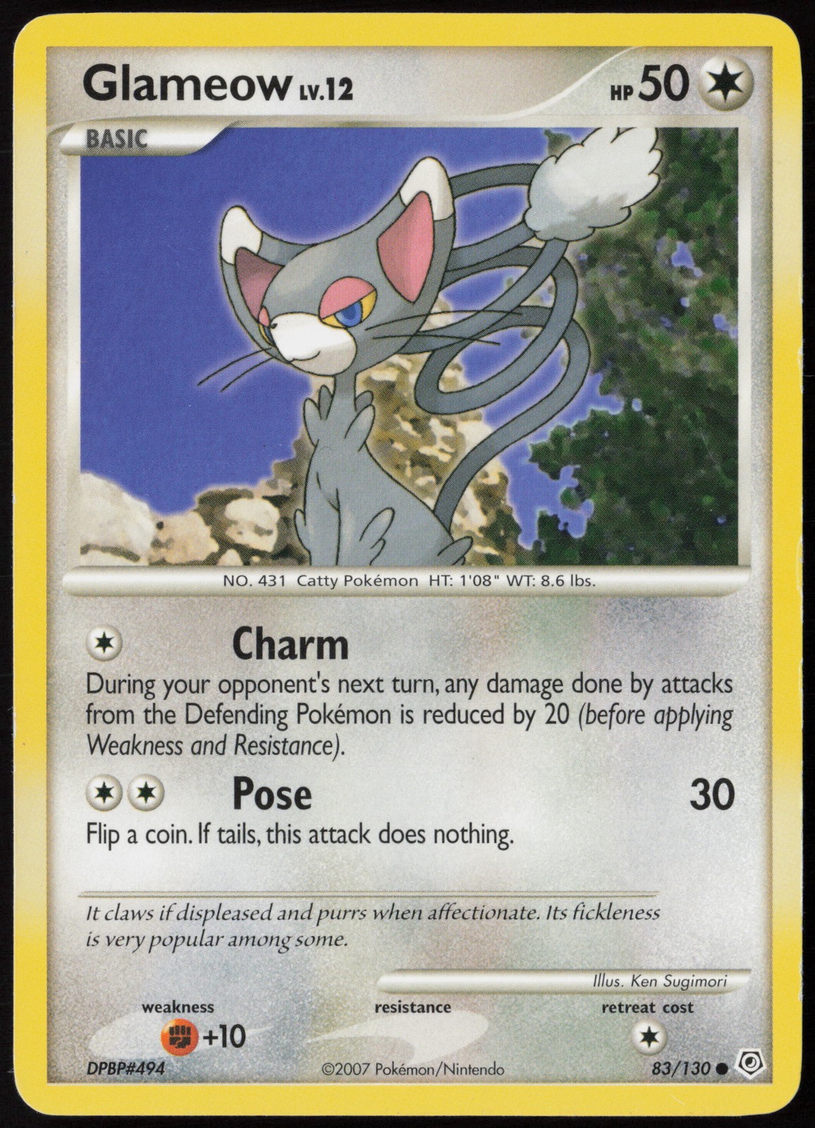 Glameow 83/130 Diamond and Pearl Common EN Pokemon LP
