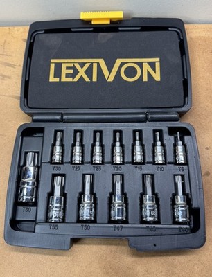 LEXIVON 13-Piece Torx Bit Socket Set T8-T60 S2 Alloy Steel Mechanic Tool Case