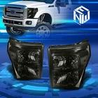 For 11-16 Ford F250-F550 Super Duty Smoked Headlights Clear Corner Signal Lamps
