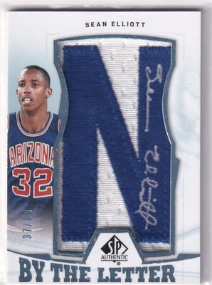 2013-14 UD SP Authentic No BL-SE Sean Elliott 37/60 By the Letter Nameplate Auto