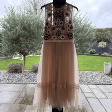 Needle and Thread Midi Floral Nude Dress Size 10