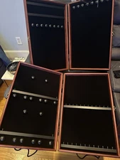 (2) ShowCases To Go Jewelry Display Traveling Display Trade Show Case Wood Black
