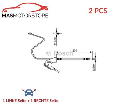 BREMSSCHLAUCH BREMSLEITUNG PAAR HINTEN BOSCH 1 987 481 161 2PCS A NEU