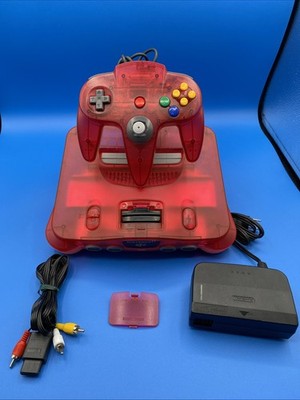 Nintendo 64 Console Watermelon Red and Clear N64 REGION FREE. Tested