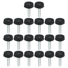 20pcs M4x18mm Knurled Thumb Screw Clamping Screw Knobs Grip Bolt Fasteners Black
